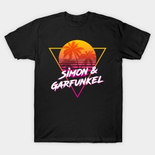 Simon & Garfunkel - Proud Name Retro 80s Sunset Aesthetic Design T-Shirt